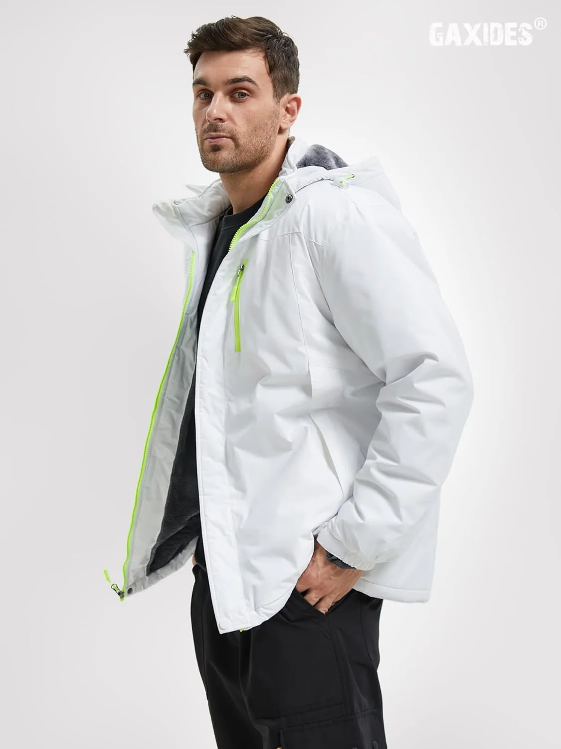Men’s Skiing Jacket Waterproof windproof Rain Jackets with Hood