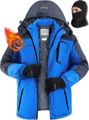 Men's Winter Coats,Fleece-Lined,With Fleece Balaclava,Waterproof&Windproof,Ski Snow Jackets