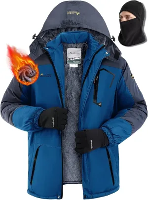 Men's Winter Coats,Fleece-Lined,With Fleece Balaclava,Waterproof&Windproof,Ski Snow Jackets