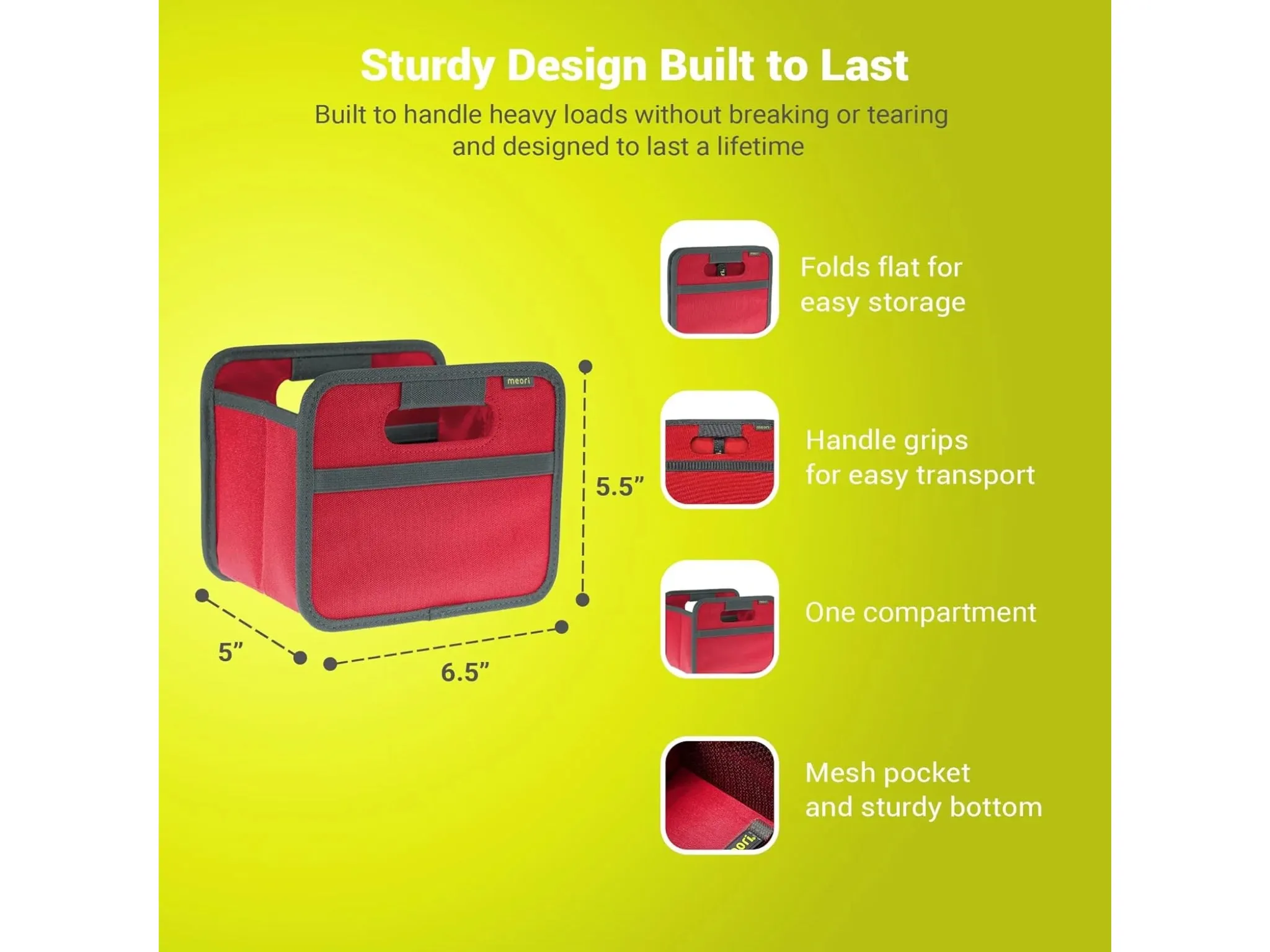 Meori Foldable Mini Box - Hibiscus Red