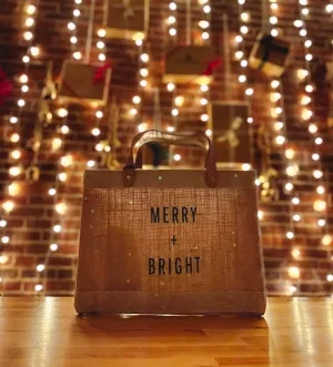 'Merry   Bright' Market Bag in Natural