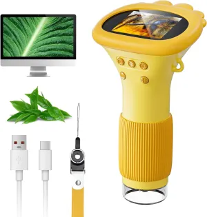 Microscope for Kids, SKYBASIC 2" IPS Screen 1000X Handheld Digital Microscopes HD Pocket Portable Mini USB Microscope Camera, PC Compatible, Science Edu Fun Birthday Gifts Toys for Children Students