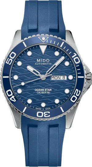 MIDO Ocean Star 200C - Swiss Automatic Watch for Men - Blue Dial - Case 42.5mm - M0424301704100