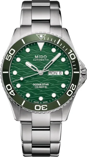 MIDO Ocean Star 200C - Swiss Automatic Watch for Men - Green Dial - Case 42.5mm - M0424301109100