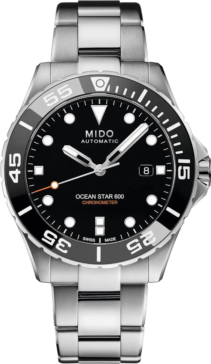 MIDO Ocean Star 600 Chronometer - Swiss Automatic Watch for Men - Black Dial - Case 43.5mm - M0266081105100