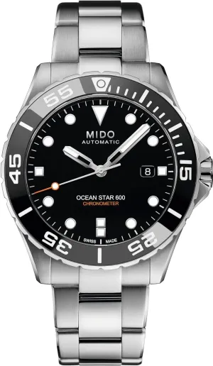 MIDO Ocean Star 600 Chronometer - Swiss Automatic Watch for Men - Black Dial - Case 43.5mm - M0266081105100