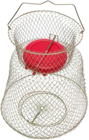 Milisten Collapsible Metal Fish Basket Durable Wire Fishing Cage for Caught Fish Portable Design for Outdoor Adventures for Anglers and Crab Fishing