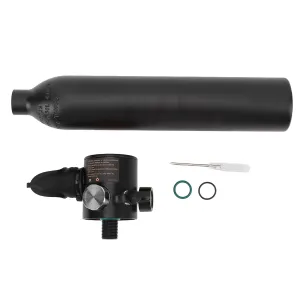 Mini Diving Oxygen Cylinder, High Density Filter Silicone Mini Portable Pressure Gauge for Snorkeling (Black)