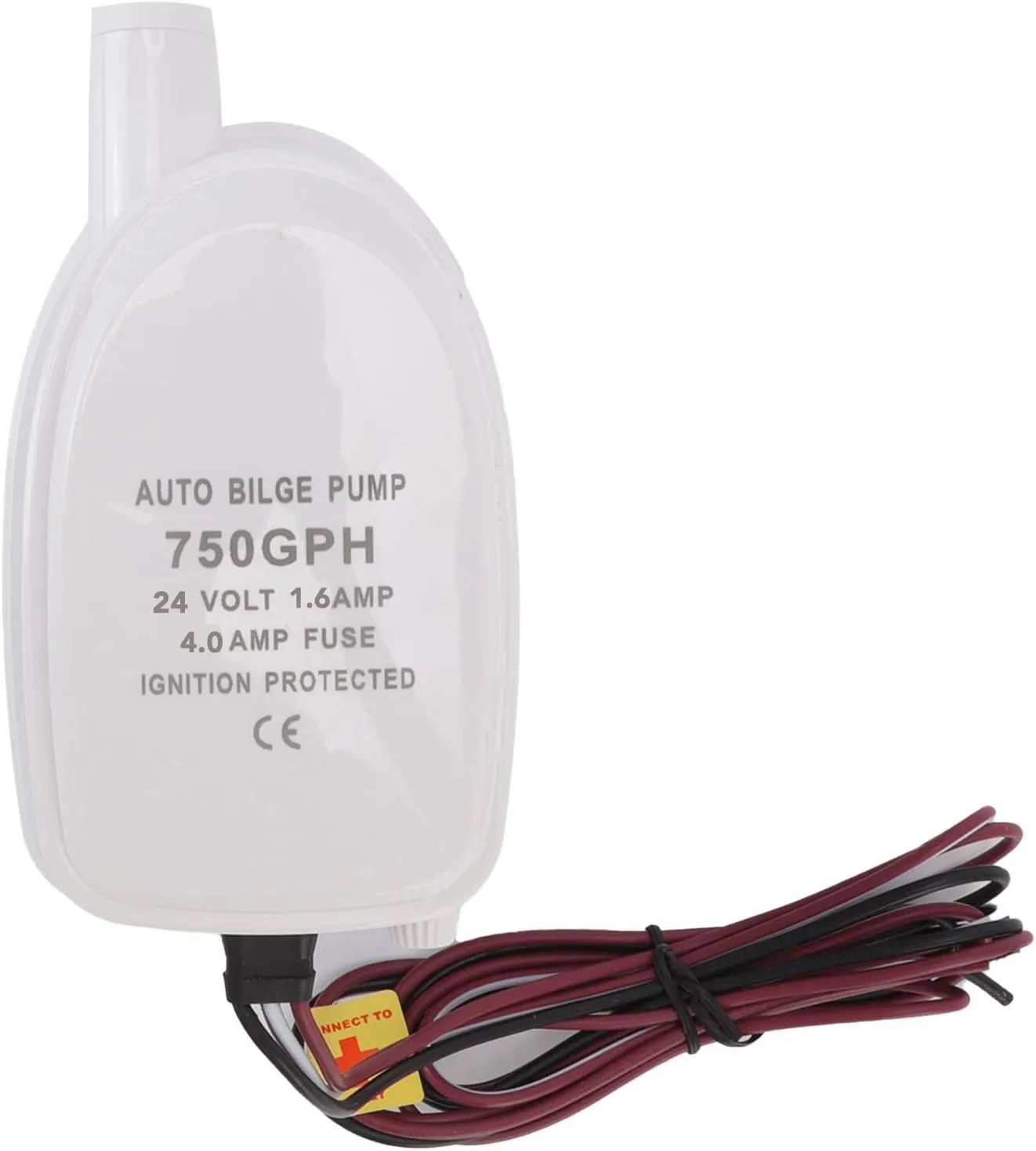 Mini Impact Auto Bilge Pump with Float Switch for Boats, Aquariums, Diving Pools - Plastic Cover Material (24V)