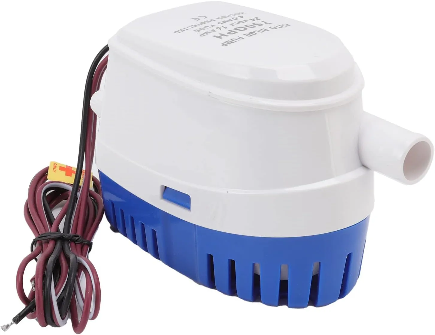 Mini Impact Auto Bilge Pump with Float Switch for Boats, Aquariums, Diving Pools - Plastic Cover Material (24V)