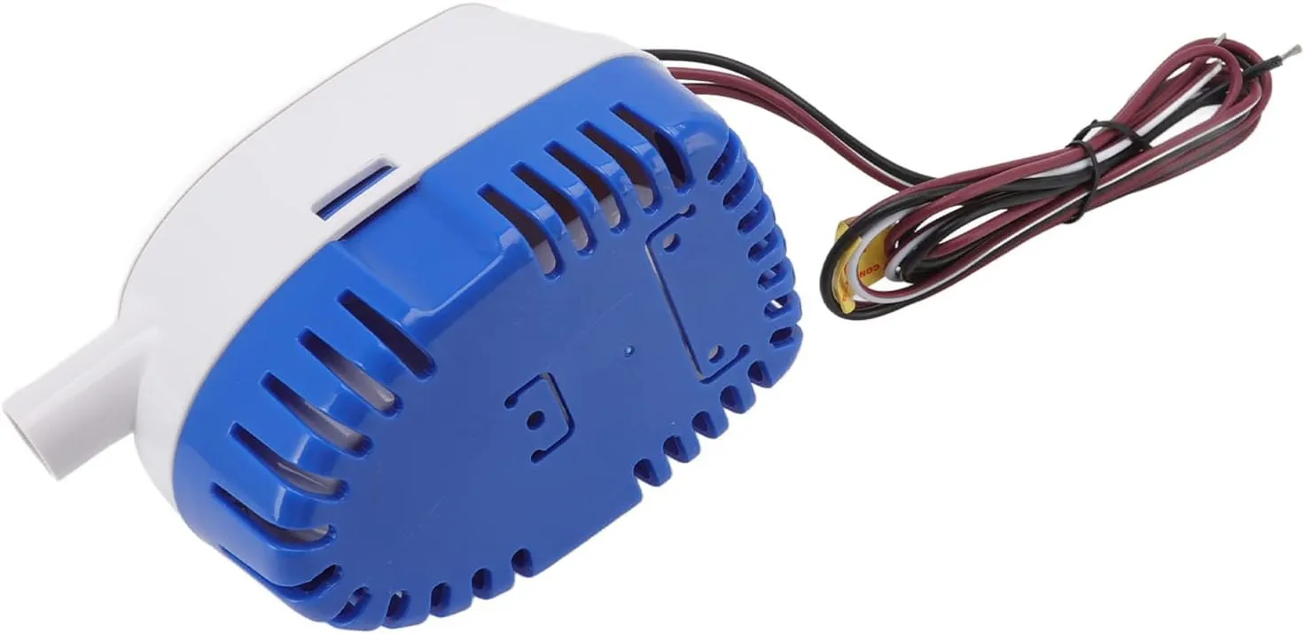 Mini Impact Auto Bilge Pump with Float Switch for Boats, Aquariums, Diving Pools - Plastic Cover Material (24V)