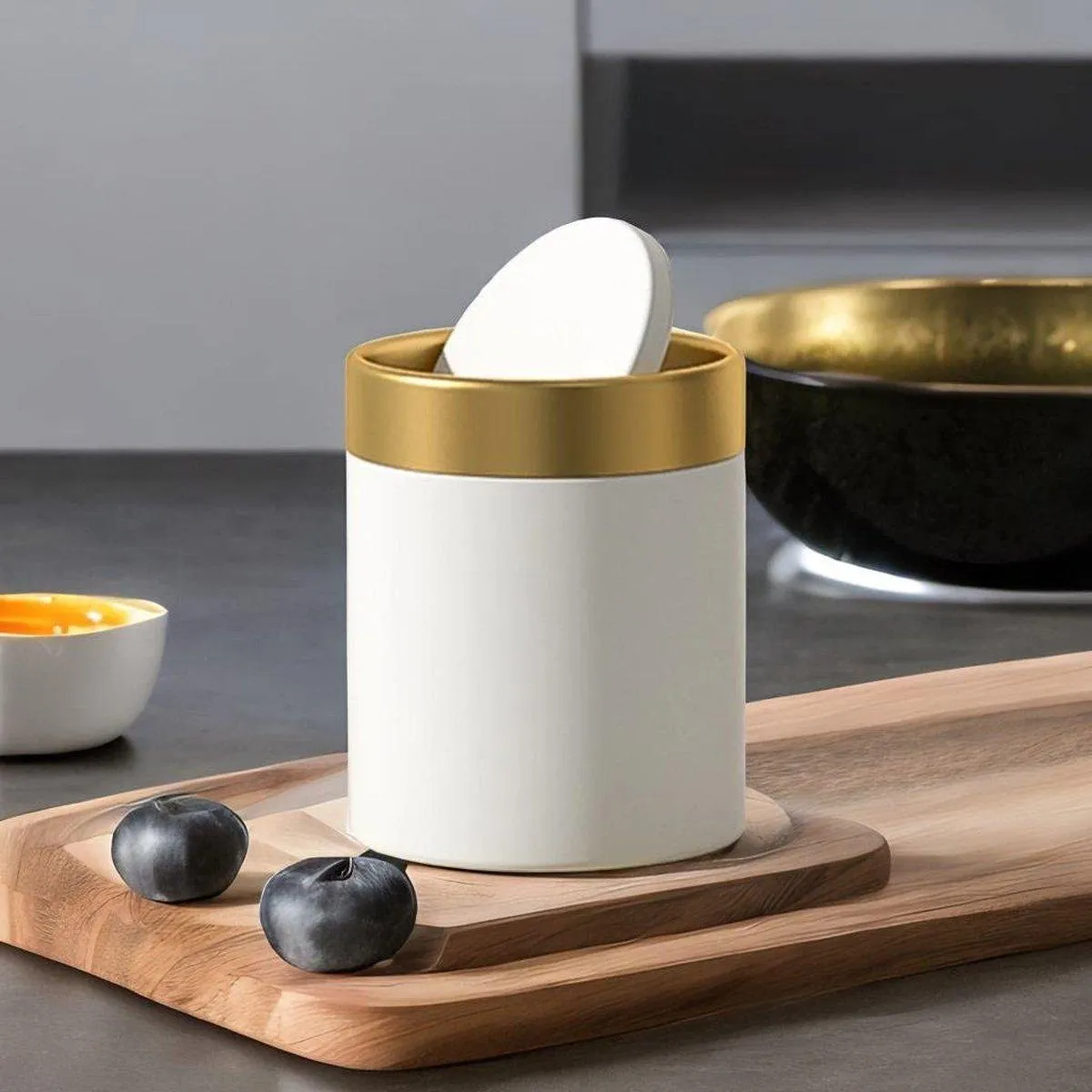 Mini Round Desktop Trash Bin Multifunctional Household Storage Organizer Bin