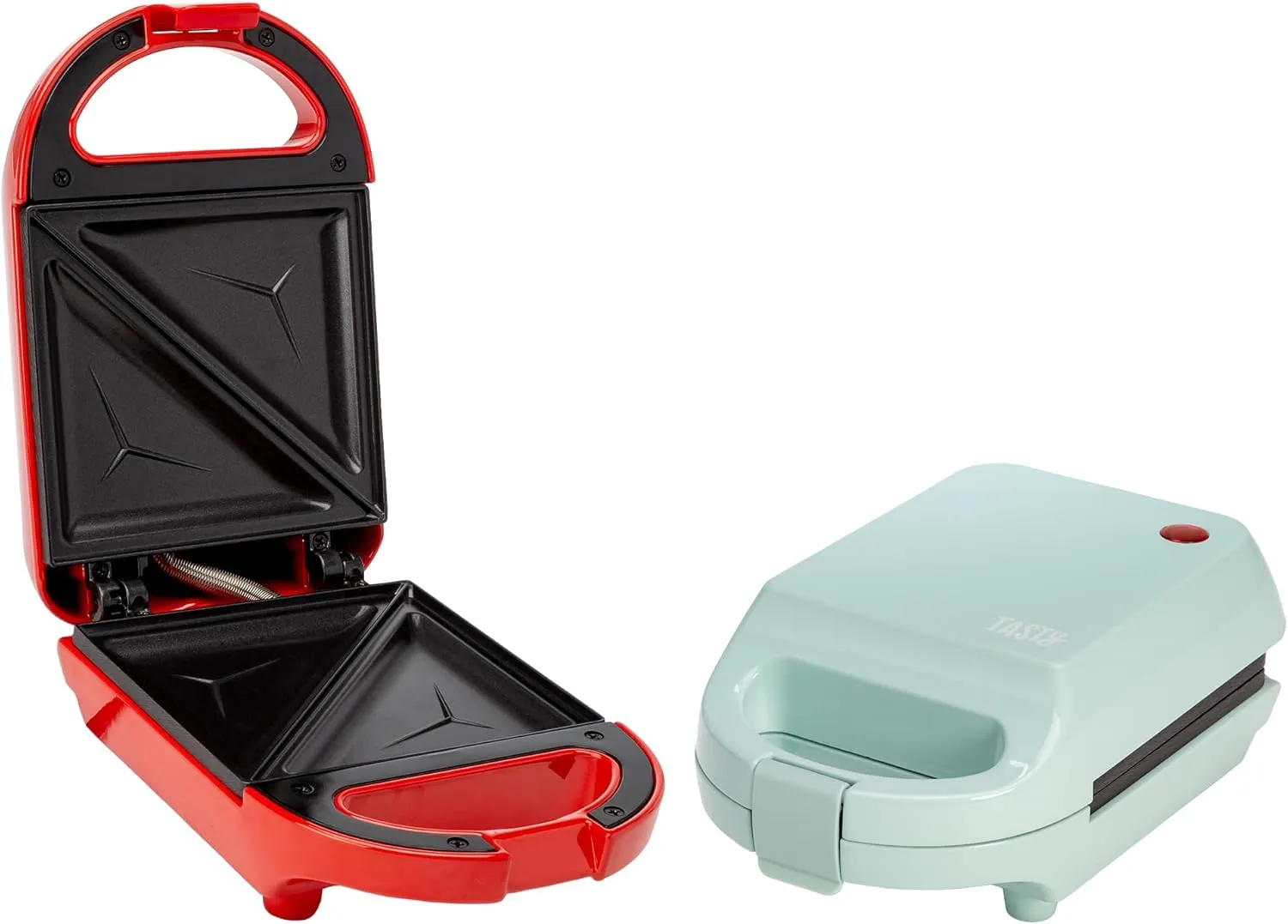 Mini Sandwich Maker, Makes Sandwiches, Paninis, Grilled Cheese, Desserts, Quick Results, Easy Cleanup, 600W, Red