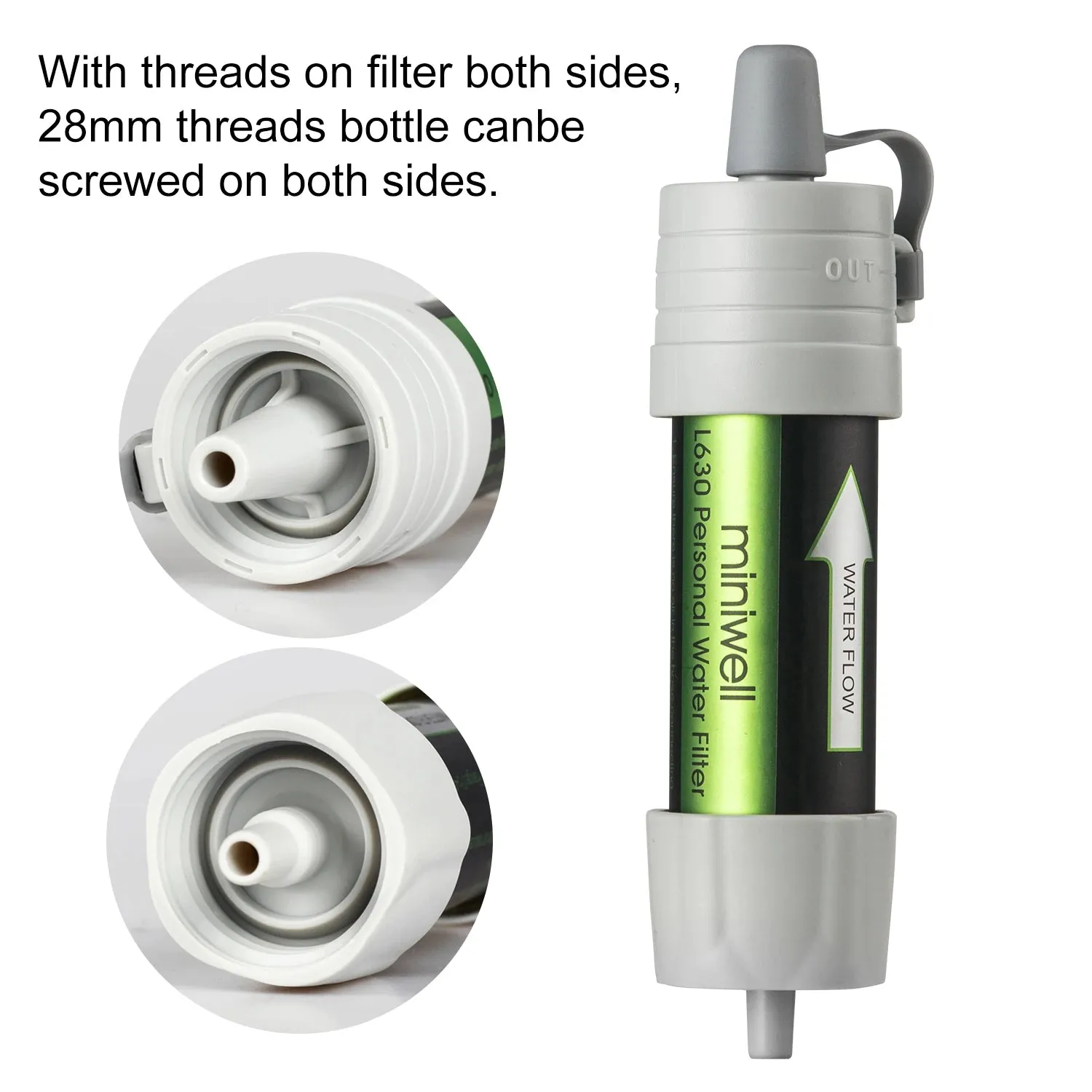 Miniwell Water Purifier Straw Filter for Hiking Camping Survival Emergency