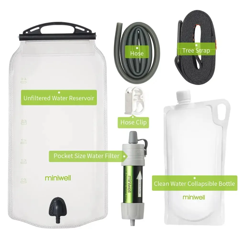 Miniwell Water Purifier Straw Filter for Hiking Camping Survival Emergency