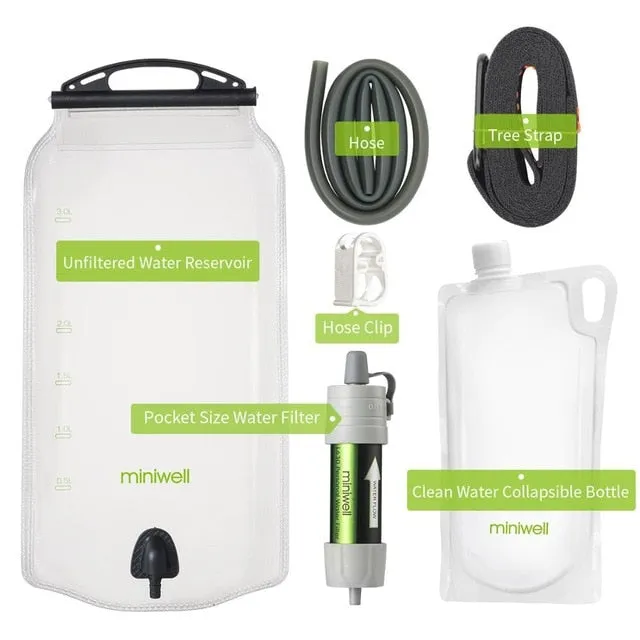 Miniwell Water Purifier Survival Emergency Kit