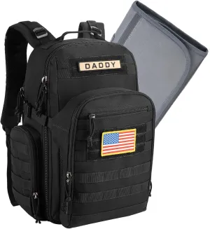 MIRACOL Military Baby Bag Dads - 40L Large Capacity with MOLLE Webbing for Tactical Dad - Water-Resistant Fabric & Insulated Pockets for Outdoor Travel Camping