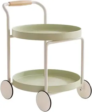 Mobile Sofa Storage Rack ABS Side Table - Modern Trolley Double Layer End Table for Living Room, Bedroom, Bedside - Movable & Stylish