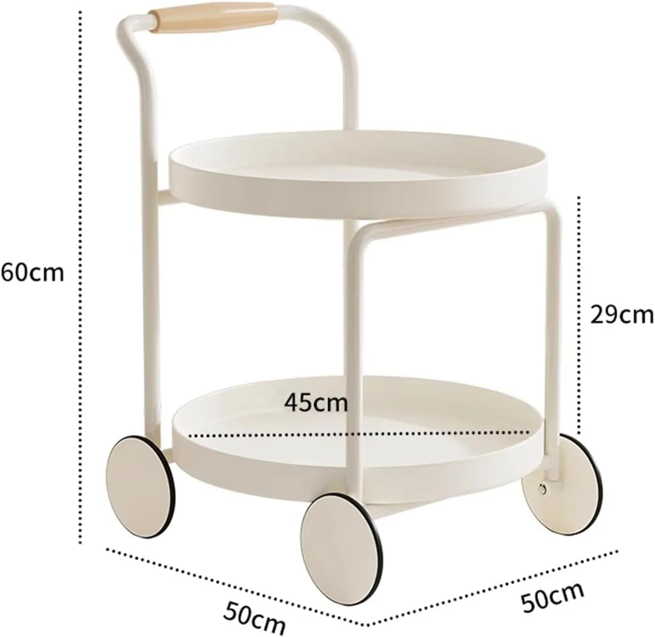 Mobile Sofa Storage Rack ABS Side Table - Modern Trolley Double Layer End Table for Living Room, Bedroom, Bedside - Movable & Stylish
