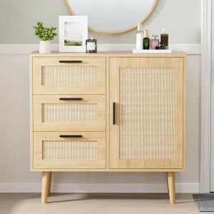 Modern Storage Cabinet, Free Standing Buffet Cabinet, Black Sideboard and Buffet Storage, Wood Accent Cabinet for Living Room, Hallway, Entryway, Dining Room