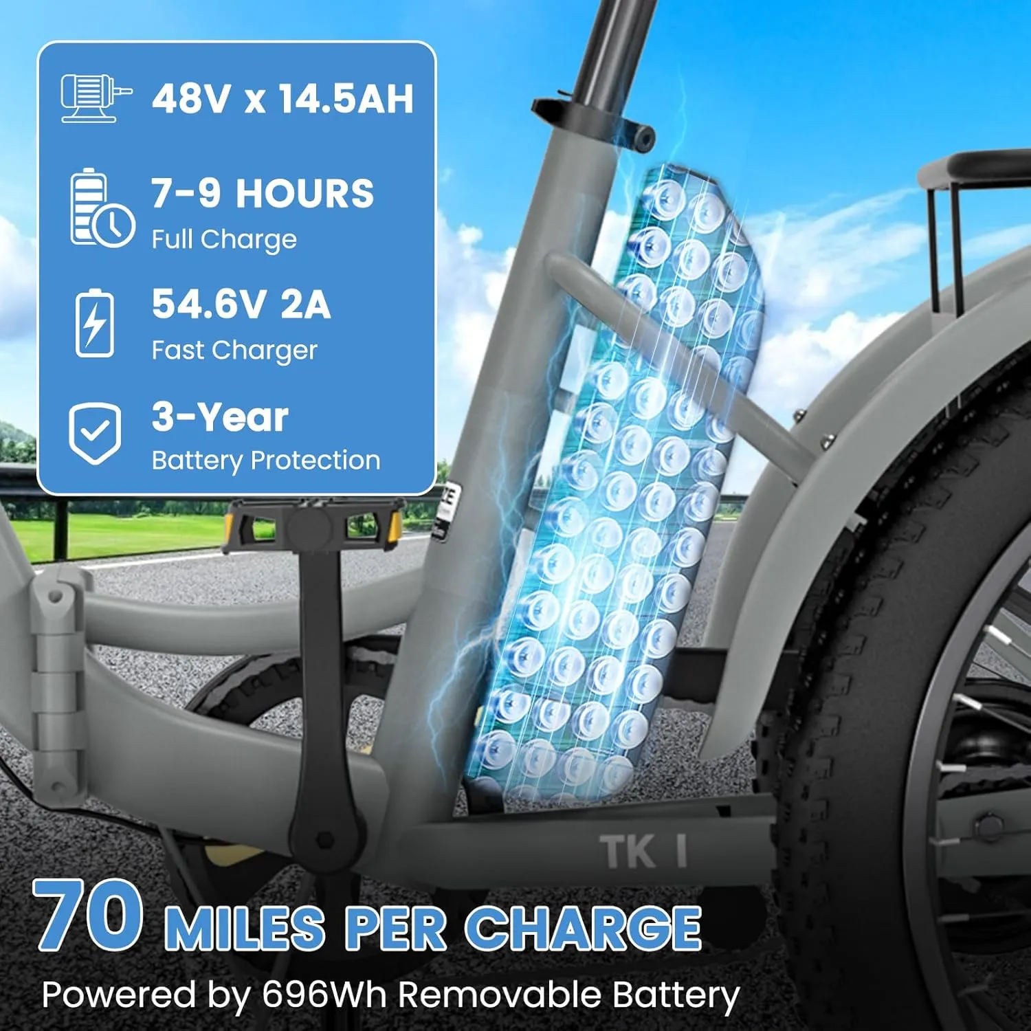 MOONCOOL Electric Trike, Electric Tricycle for Adults, 20" Folding 3 Wheels Electric Bicycle Bikes, 48V 500W/750W Motorized Electric Ebike with Aluminum Frame, Removable Battery and Basket