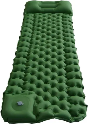 Moonight Inflatable Camping Pads with Attached Pillow, Durable Waterproof Air Mattress Ultralight Hiking Pad (ArmyGreen)