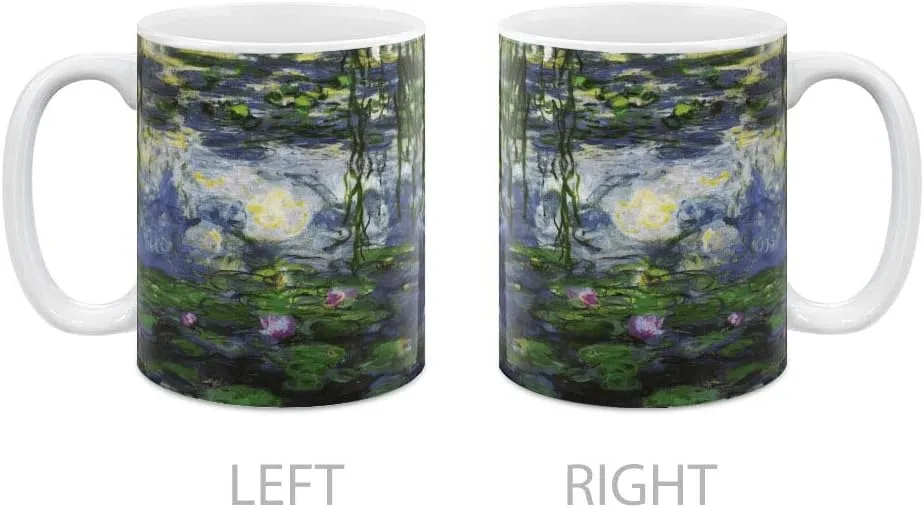 MUGBREW Classic Art Claude Monet Water Lilies Ceramic Coffee Mug Tea Cup, 11 OZ