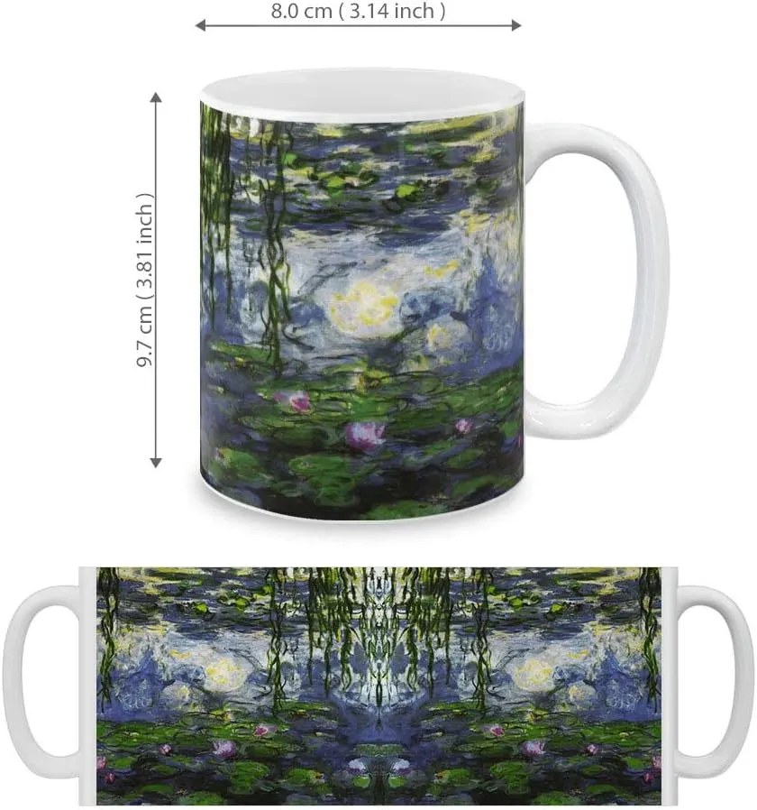 MUGBREW Classic Art Claude Monet Water Lilies Ceramic Coffee Mug Tea Cup, 11 OZ