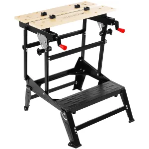 Multifunctional Workbench, Portable Foldable Workbench, Holds Up to 550 Pounds, with Adjustable Jaws, Vertical Clamping and Four Adjustable Rotating Pins, Suitable for DIY, Woodworking