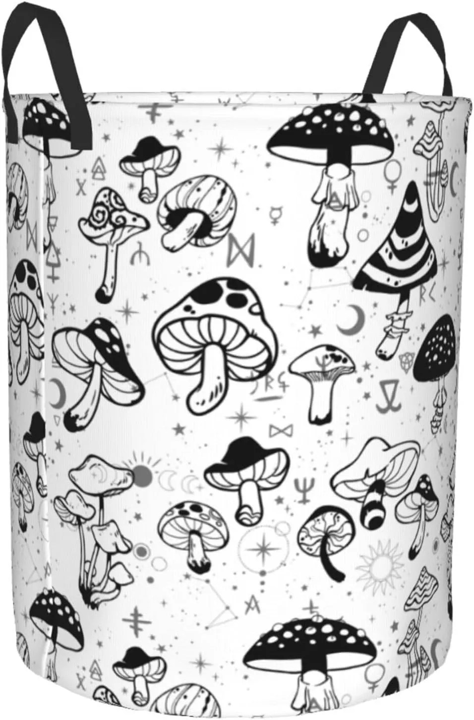 Mushroom Laundry Basket Mushroom Basket Mystical Mushroom Laundry Basket,Vintage Botanical Mushrooms Laundry Hamper, Waterproof, Machine Washable Basket For Bathroom/Laundry Storage/Bedroom