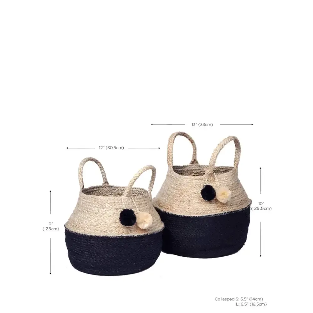 Naiya Foldable Basket Made from Natural-Dyed Jute Fair Trade Storage Bag