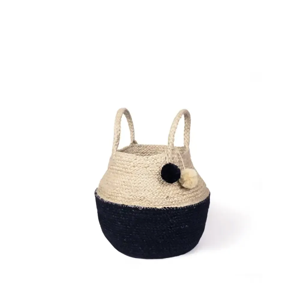 Naiya Foldable Basket Made from Natural-Dyed Jute Fair Trade Storage Bag