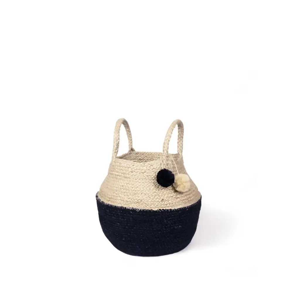 Naiya Foldable Basket Made from Natural-Dyed Jute Fair Trade Storage Bag