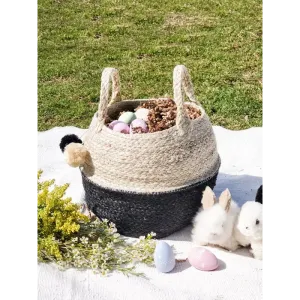 Naiya Foldable Basket Made from Natural-Dyed Jute Fair Trade Storage Bag