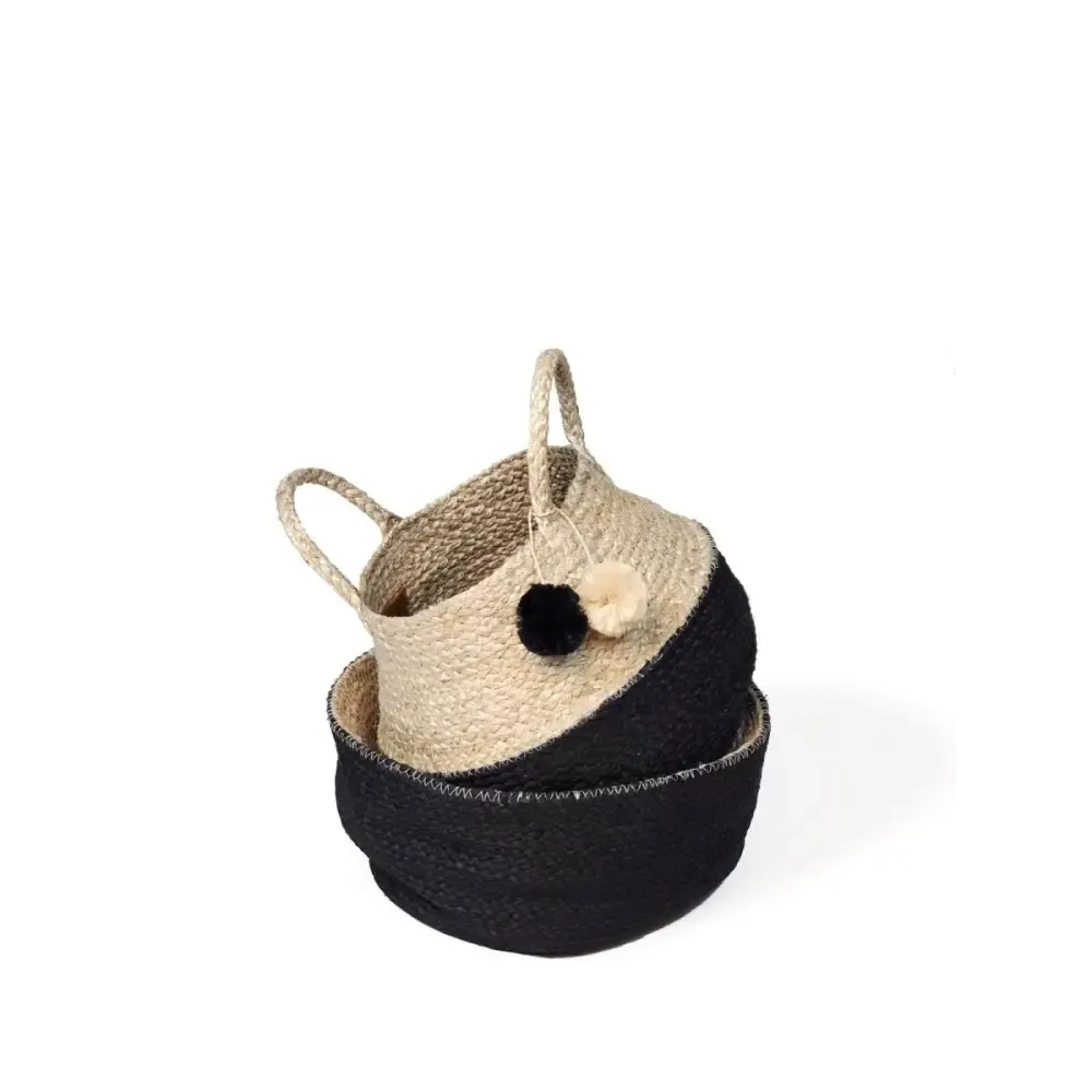 Naiya Foldable Basket Made from Natural-Dyed Jute Fair Trade Storage Bag