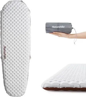 Naturehike 0.97LB Ultralight Self Inflating Sleeping Pad, Patchworkable Sleeping Mat with 5.8 R-Value for Camping, Hiking, Climbing with Inflatable Bag, Grey Mummy