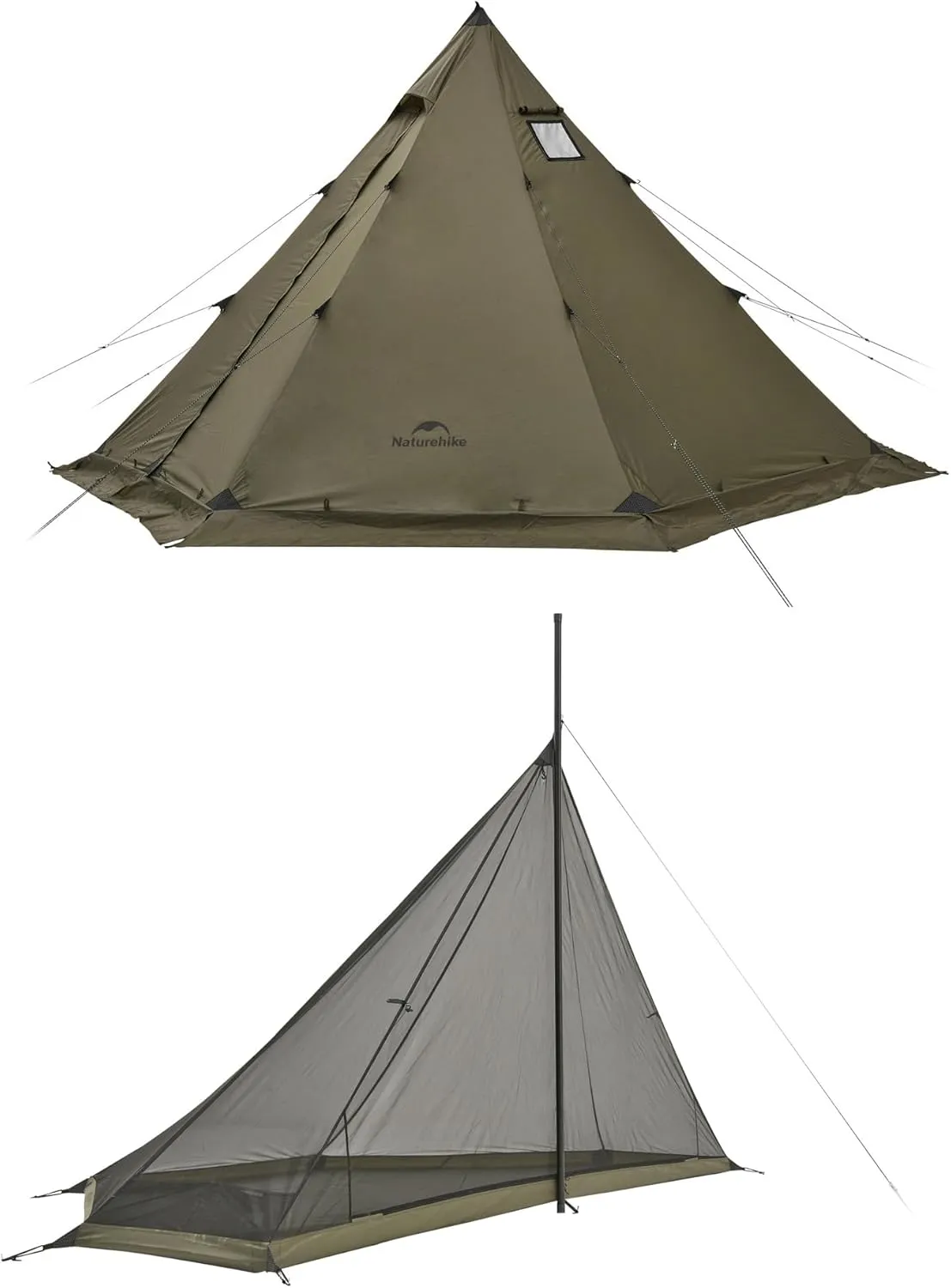 Naturehike Ranch Fire Teepee with Mesh Inner, Hot Tent with Stove Jack