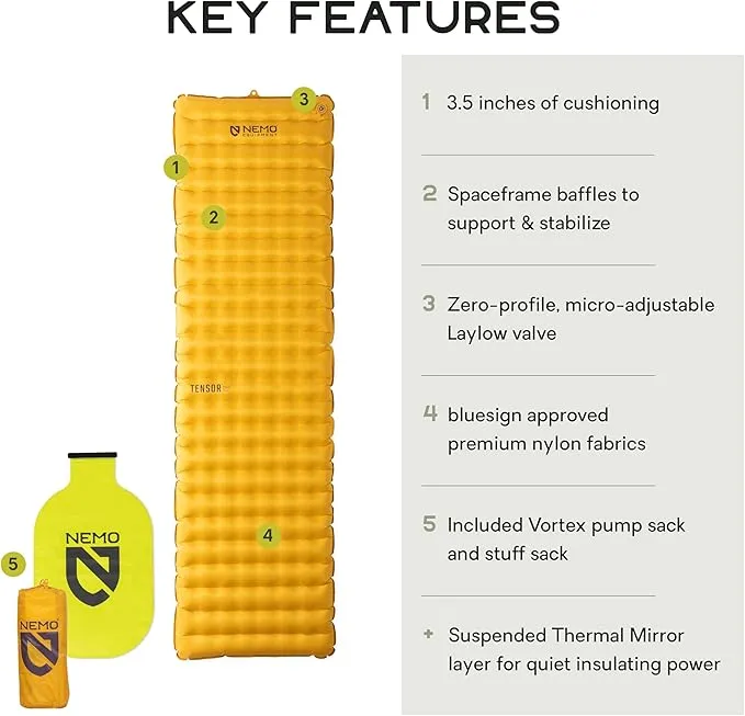NEMO Tensor Trail Ultralight Insulated Sleeping Pad, Regular