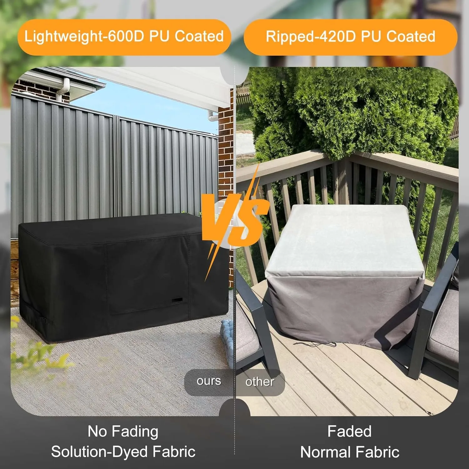 NettyPro Deck Box Cover, Fade Resistant Waterproof Outdoor Patio Storage Box Bench Cover for Rectangular 150-230 Gallon Resin Large Deck Box, 62 x 30 x 28 inch, Black