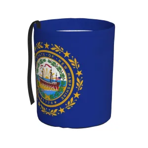 New Hampshire State Flag Print Car Trash Can Garbage Bag,Waterproof Leakproof Trash Can for Car, for Any Vehicle, Kitchen,
