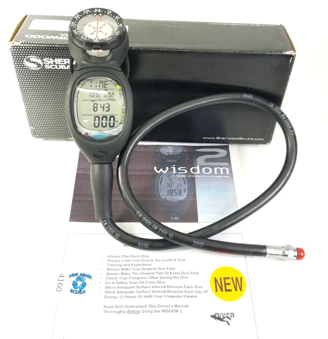 NEW Sherwood WISDOM 2 Air Integrated Scuba Dive Air & Nitrox Computer   Compass