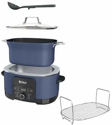 Ninja Foodi PossibleCooker PRO 8.5 Quart Multi-Cooker, with 8-in-1 Slow Cooker, Dutch Oven, Steamer & More, Glass Lid & Integrated Spoon, Nonstick, Oven Safe Pot to 500°F, Navy (Blue)