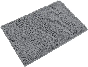 Non-Slip Bath Rug,Extra Soft Microfiber Bedroom Shag Carpet with Anti-Slip Backing,Water/Dust Absorbent Fast Dry Shower Mat,Sound Insulated Stairs Pad,Machine Washable (Dark Grey,12 x 19 Inches)