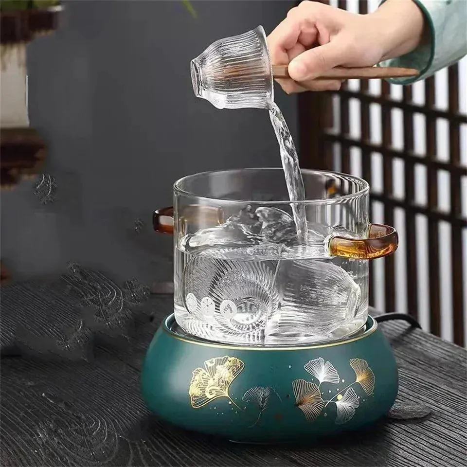 Nonstick Glass Soup Pot with Dual Handles and Microwave-Friendly Cover