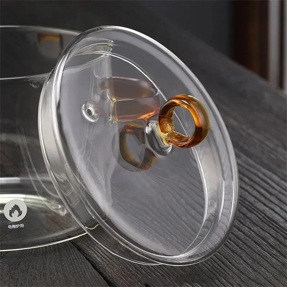 Nonstick Glass Soup Pot with Dual Handles and Microwave-Friendly Cover