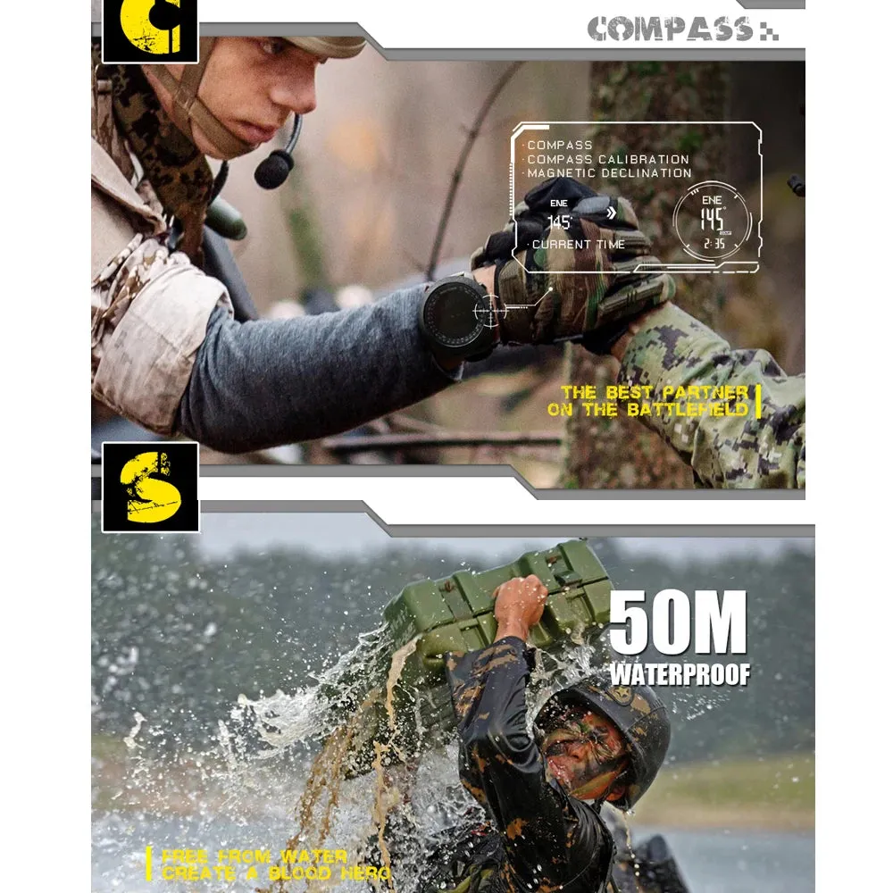NORTH EDGE Men's Digital Sport Watch: Military Features & Waterproof