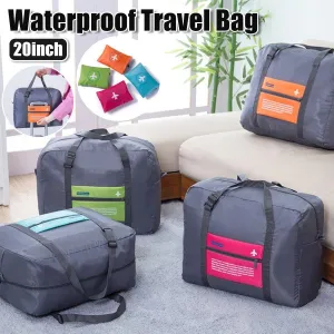 Nylon Waterproof Collapsible Travel Bag Large Suitcase Clothing Organizer