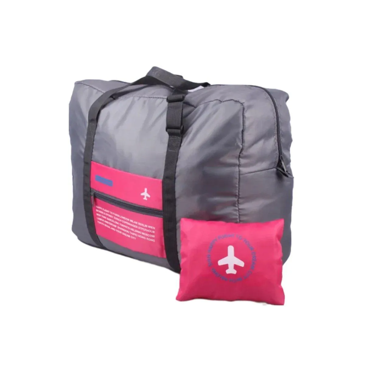 Nylon Waterproof Collapsible Travel Bag Large Suitcase Clothing Organizer