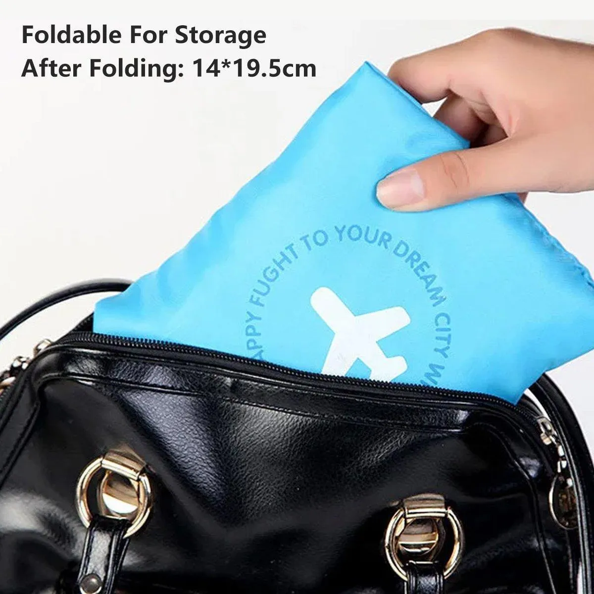 Nylon Waterproof Collapsible Travel Bag Large Suitcase Clothing Organizer