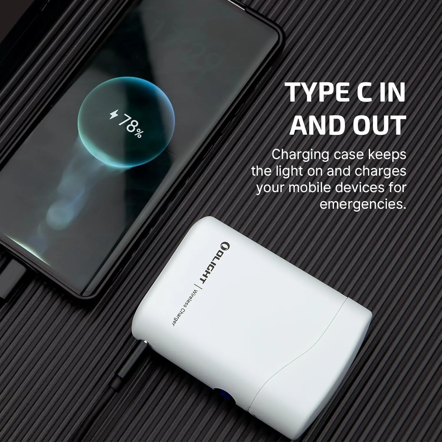 OLIGHT Baton4 Premium Edition EDC Flashlights 1300 Lumens with Type-C Charging Box, Powered by Rechargeable Battery, Small Bright Light for Camping, Emergencies, Outdoors (White)
